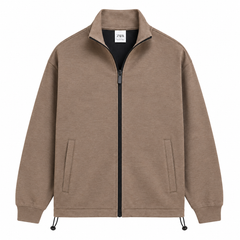 ZR12 PREMIUM INTERLOCK ZIPPER TRACKSUIT (MOCHA BROWN)