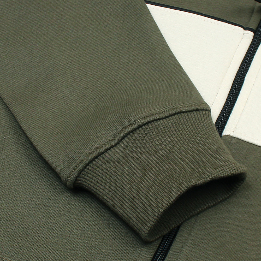 LCSTE Imported Cotton Fleece Zipper Hoodie (Olive&Stone)