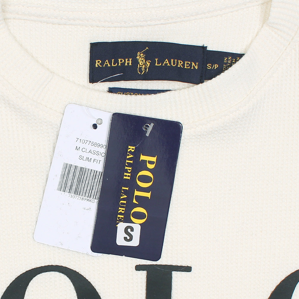 RL PREMIUM OVERSIZED WAFFLE LOGO PONY T-SHIRT (OFF-WHITE)