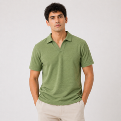 Z.A.R.A OTTOMAN JHONNY COLLAR POLO SHIRT (SAGE GREEN)