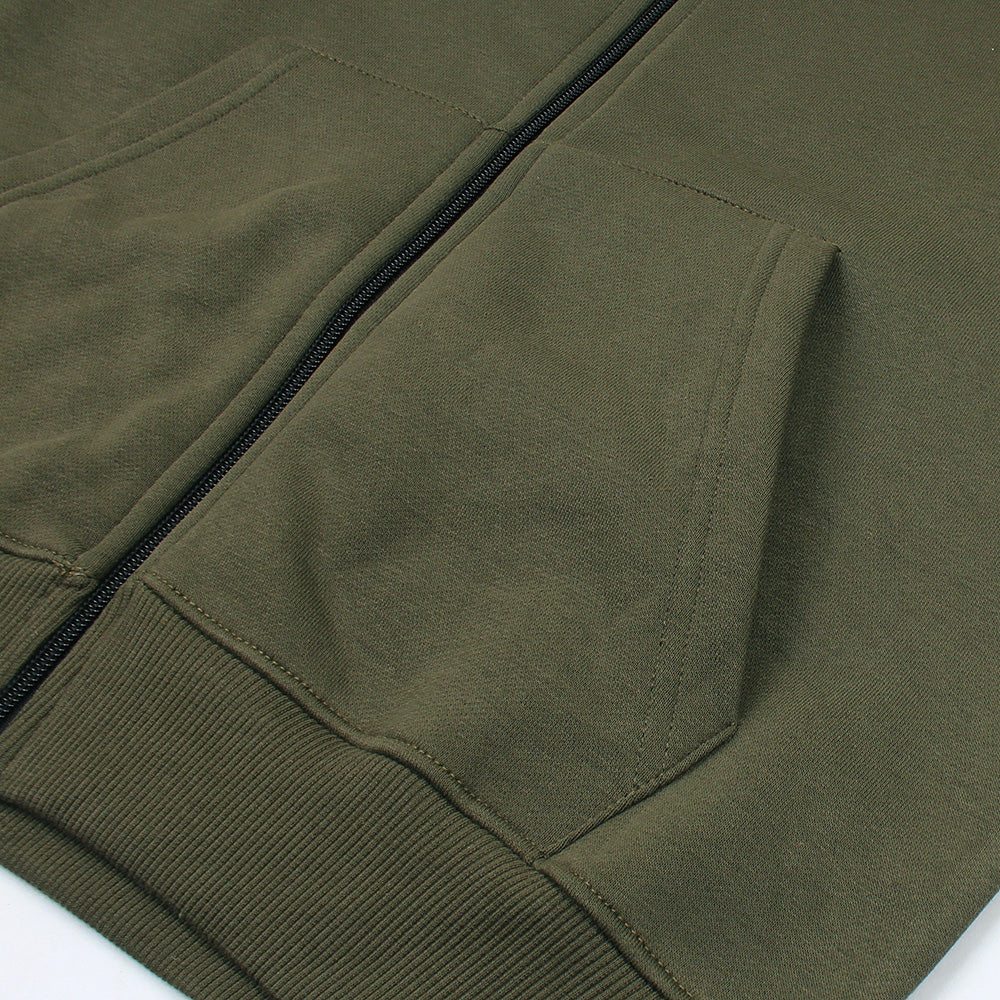 LCSTE Imported Cotton Fleece Zipper Hoodie (Olive&Stone)