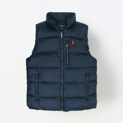 RL IMPORTED HANDWOVEN GORHM DOWN VEST JACKET (NAVY BLUE)