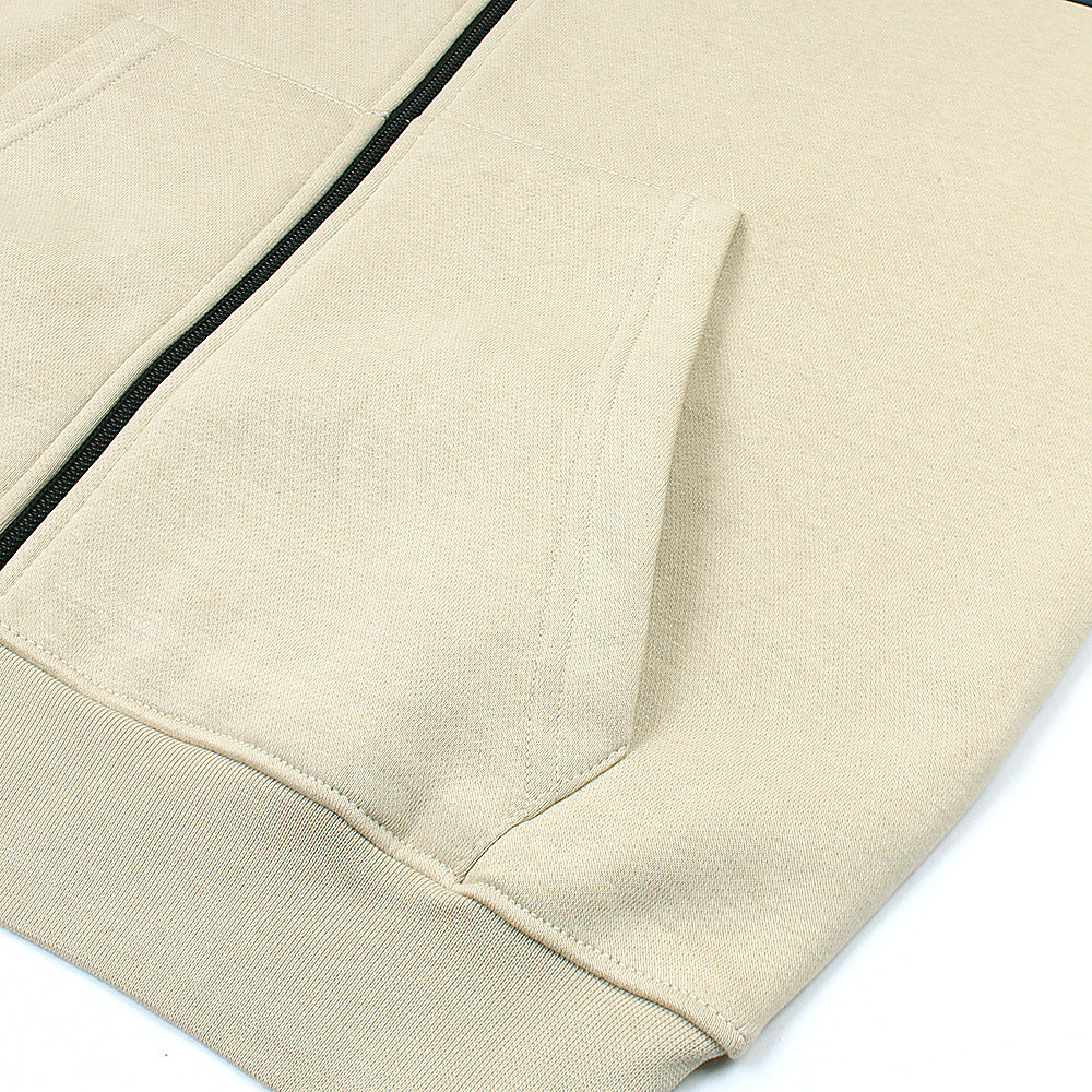 LCSTE Imported Cotton Fleece Zipper Hoodie (Stone&Teal)