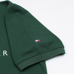 TOMMY PREMIUM SELF EMB ZIP-UP POLO SHIRT (GREEN)