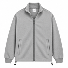 ZR12 PREMIUM INTERLOCK ZIPPER TRACKSUIT (HEATHER GREY)