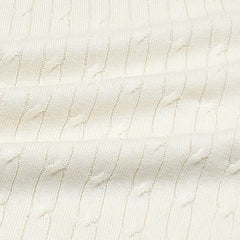 RL PREMIUM CABEL-KNIT BUTTON POLO SHIRT (OFF-WHITE)