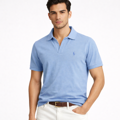 RL SMALL PONY MEN'S JHONY COLLAR POLO SHIRT (SKY BLUE)