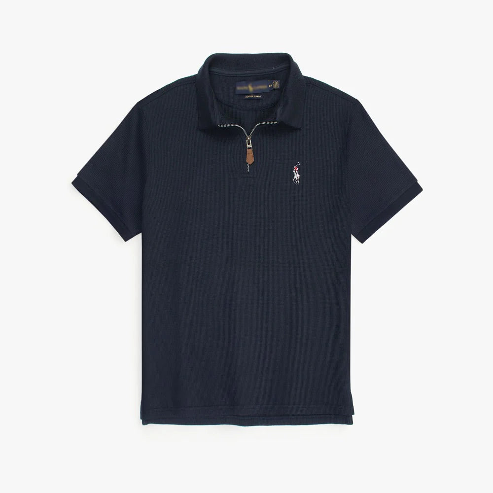 RL PREMIUM MEN'S MULTI ZIPPER POLO SHIRT (NAVY BLUE)
