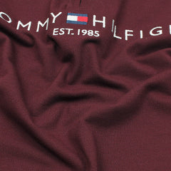 TOMMY PREMIUM SELF EMB ZIP-UP POLO SHIRT (MAROON)