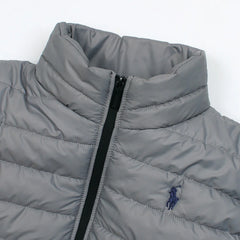 RL Full Sleeves Small Pony Puffer Jacket (Steel Grey)