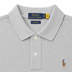 RL SMALL PONY MULTI HORSE COTTON PIQUE POLO SHIRT (MARL GREY)