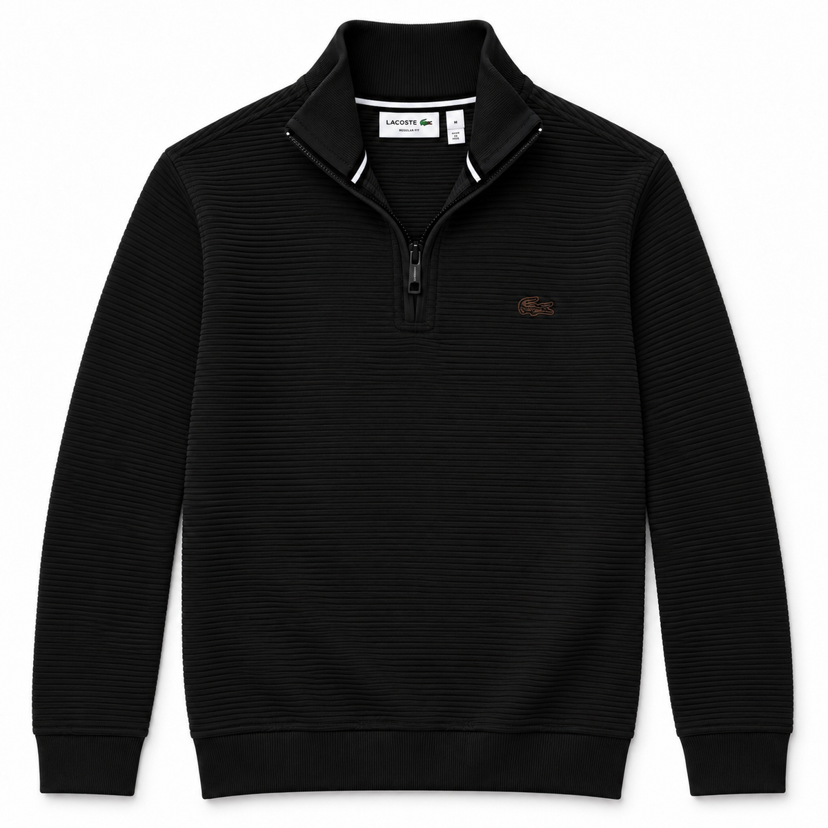LCST12 IMPORTED OTTOMAN MOCKNECK ZIP-UP (BLACK)