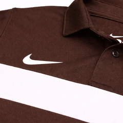 NKE PREMIUM MESH DRI-FIT PANALED POLO SHIRT (BROWN)