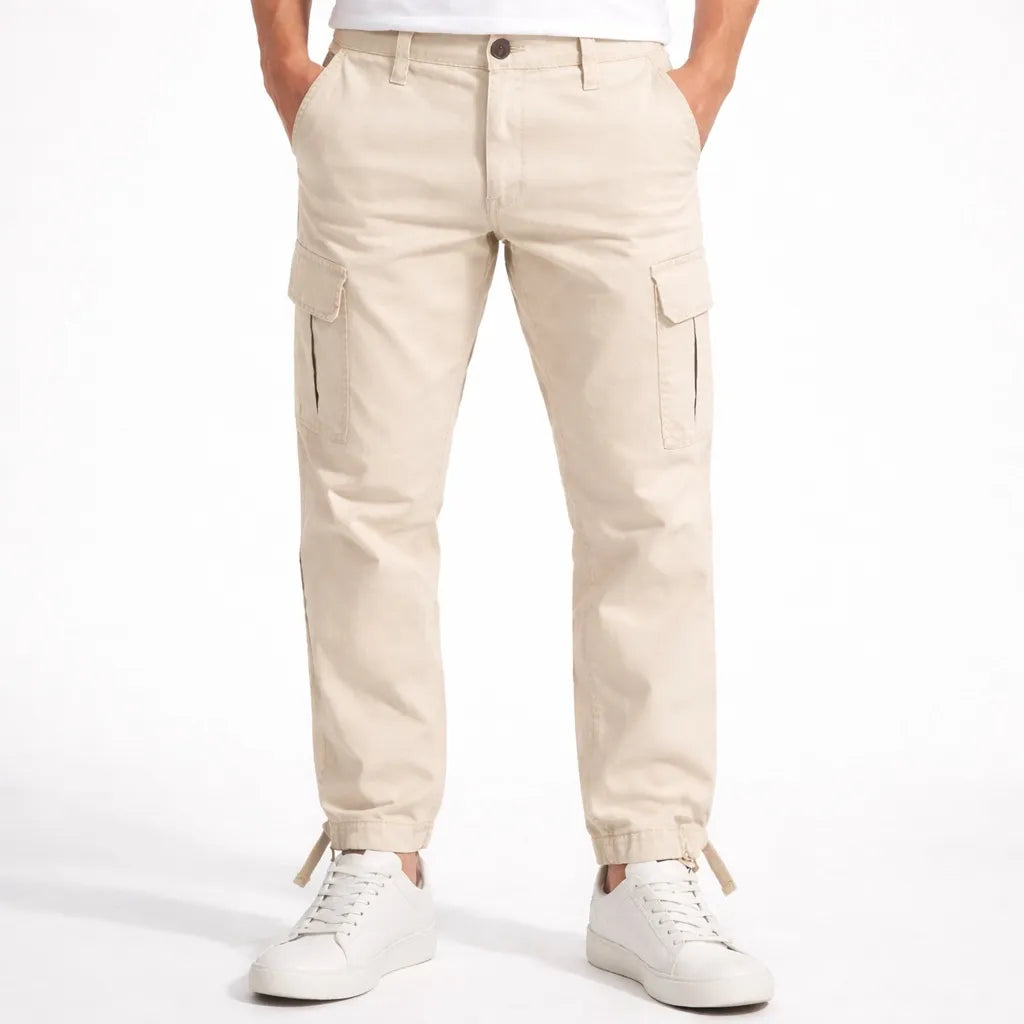AE SIX POCKET REGULAR FIT CARGO TROUSER (OFF-WHITE)