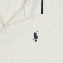 RL PREMIUM MEN'S V NECK BORDER POLO SHIRT (OFF-WHITE)