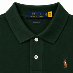 RL SMALL PONY MULTI HORSE COTTON PIQUE POLO SHIRT (GREEN)