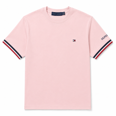 TOMMY SIGNATURE TIPPED T-SHIRT (POWDER PINK)