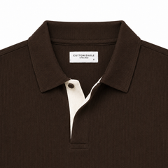 COTTON EAGLE PRESTIGE KNIT POLO SHIRT (ESPRESSO BROWN)