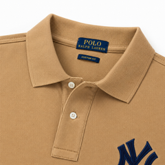 RL NY COTTON PIQUE COTTON POLO SHIRT (KHAKI)