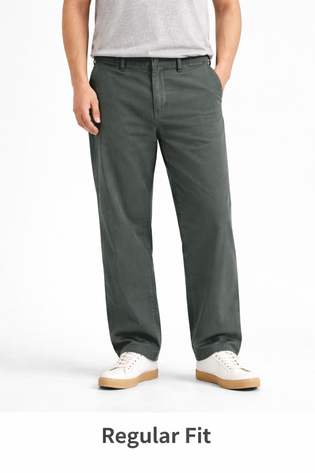 Z.A.R.A PREMIUM REGULAR FIT COTTON CHINO (GREY)