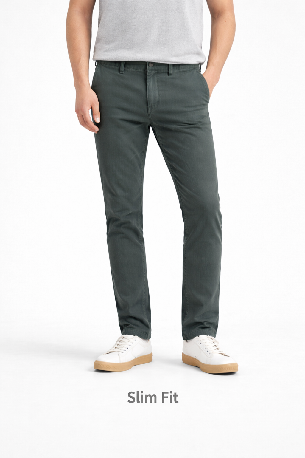 Z.A.R.A PREMIUM SLIM FIT COTTON CHINO (GREY)