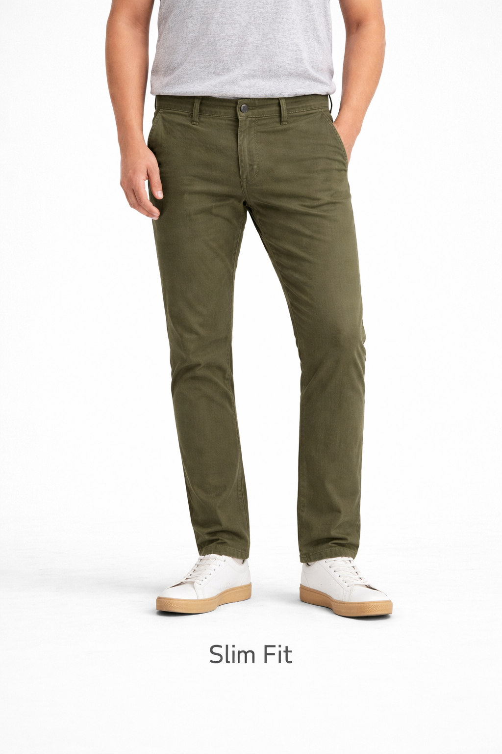 Z.A.R.A PREMIUM SLIM FIT COTTON CHINO (OLIVE GREEN)