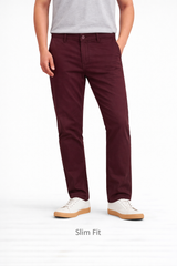 Z.A.R.A PREMIUM SLIM FIT COTTON CHINO (MAROON)