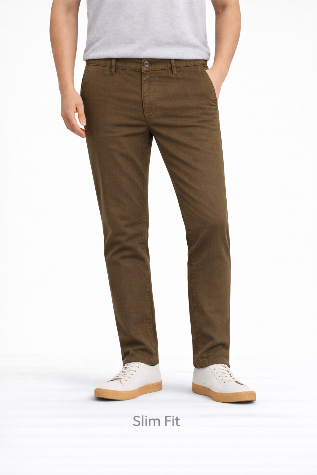 Z.A.R.A PREMIUM SLIM FIT COTTON CHINO (BROWN)