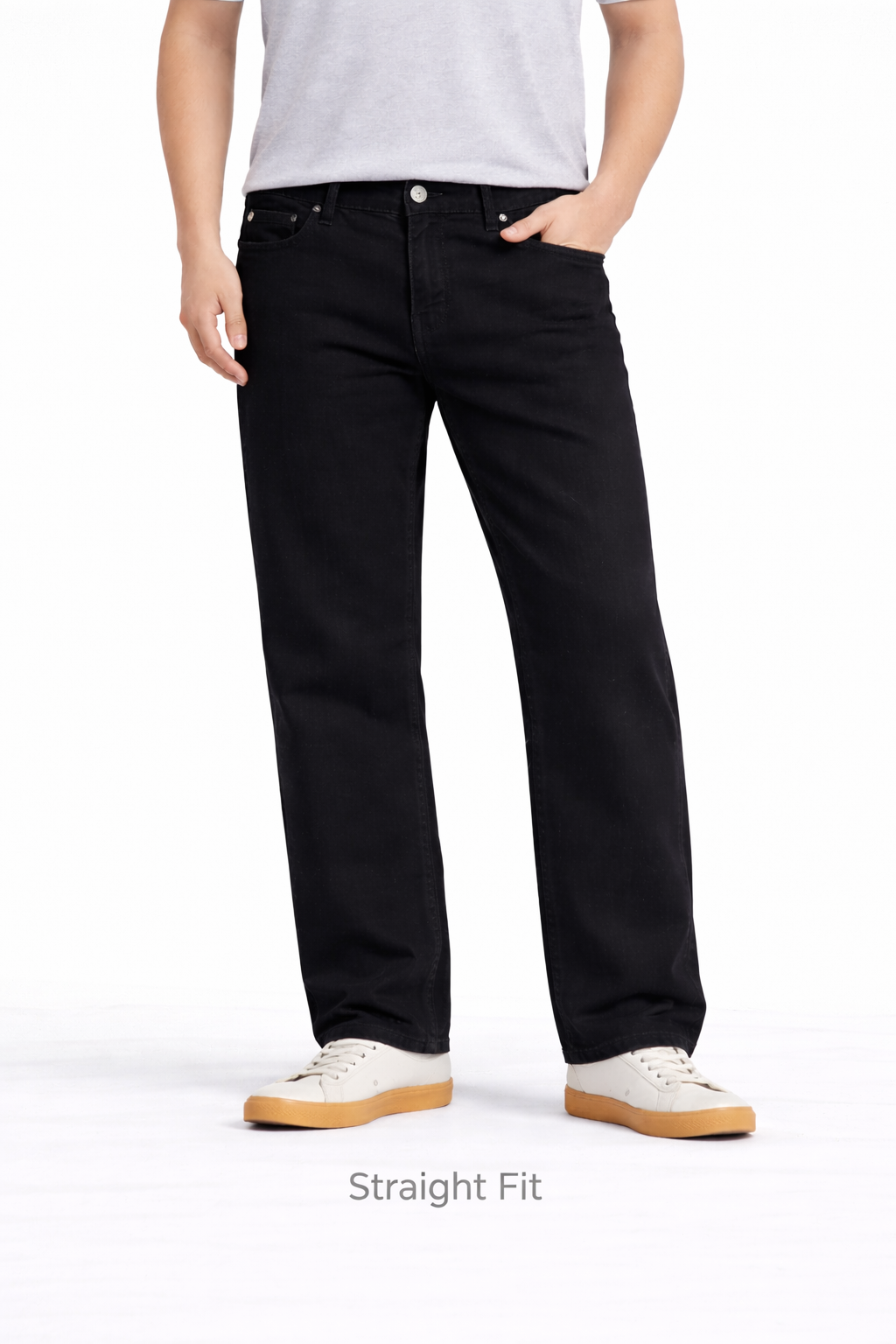 Z.A.R.A PREMIUM STRAIGHT FIT DENIM JEANS (JET BLACK)