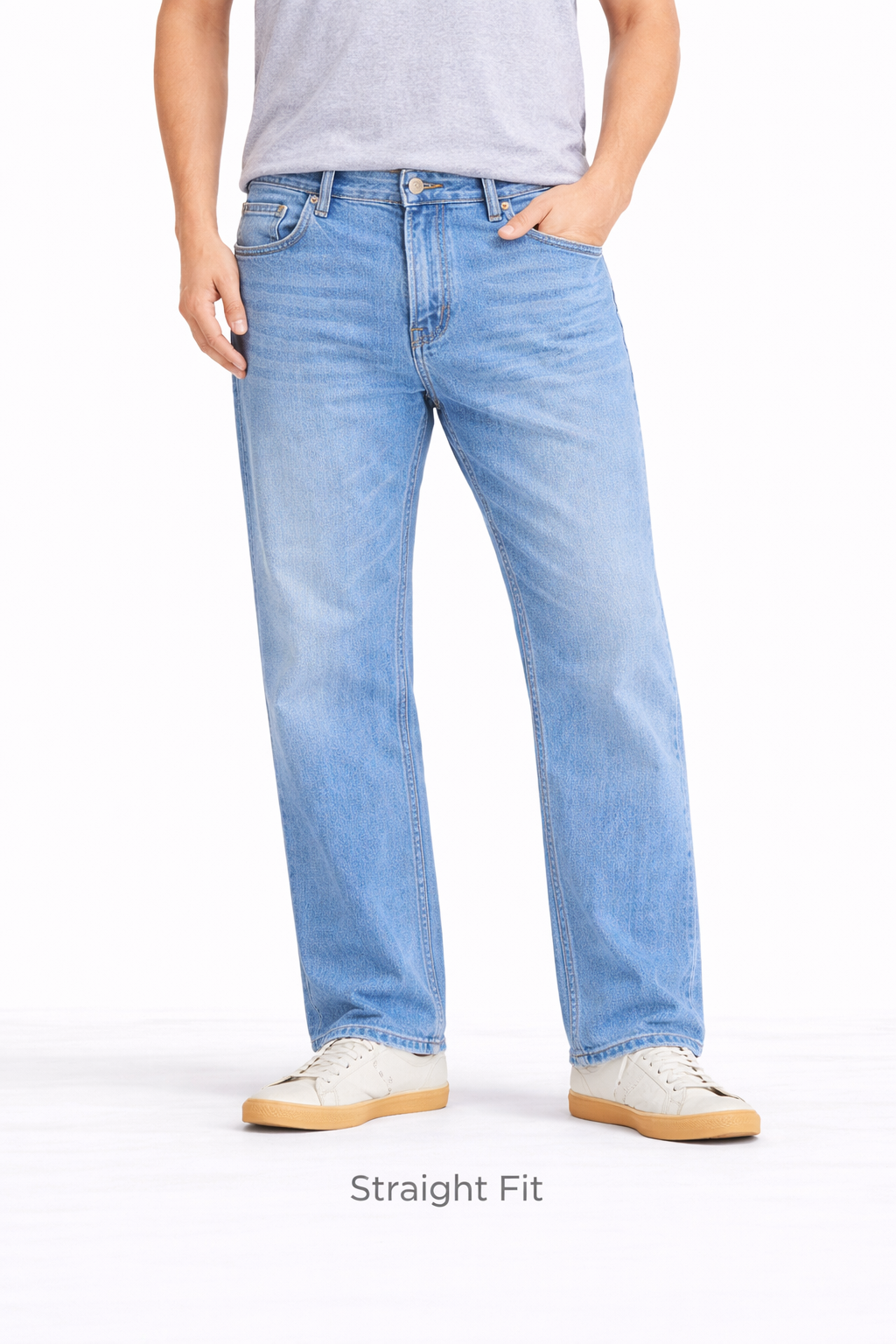 Z.A.R.A PREMIUM STRAIGHT FIT DENIM JEANS (ICE BLUE)