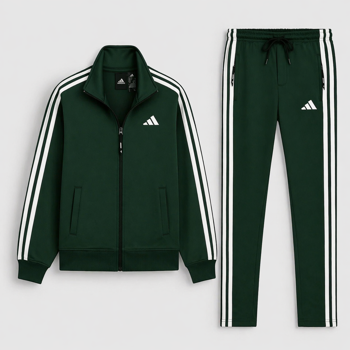 ADDAS EDGE LINE POLYESTER FLEECE TRACKSUIT (GREEN)