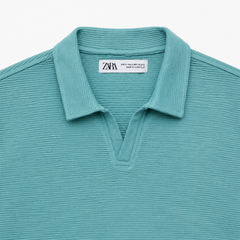 Z.A.R.A OTTOMAN JHONNY COLLAR POLO SHIRT (TIFFANY BLUE)