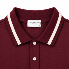 CE HERITAGE PIQUE COTTON POLO SHIRT (MAROON)