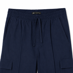 Z.A.R.A IMPORTED FOUR POCKET OVERSIZE TROUSER (NAVY BLUE)