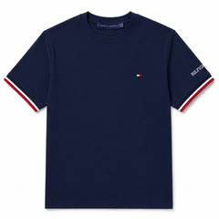 TOMMY SIGNATURE TIPPED T-SHIRT (NAVY)