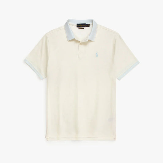 RL PREMIUM S/P JACQUARD COLLAR POLO (OFF-WHITE)