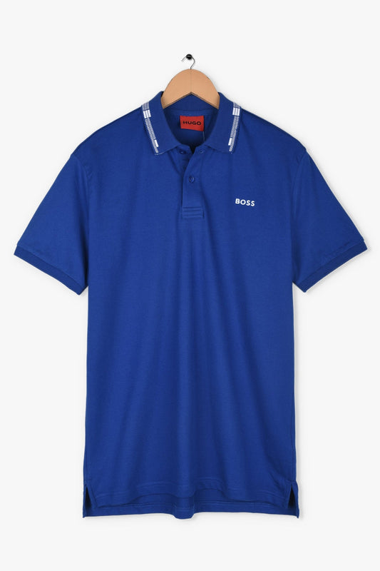 HGO BOS Imported Tipped Collar Polo Shirt (Royal Blue)