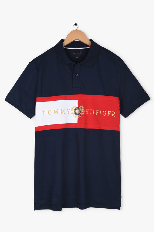 TH Imported Embroidered Logo Polo Shirt (Navy Blue)