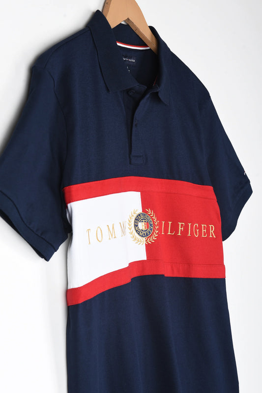 TH Imported Embroidered Logo Polo Shirt (Navy Blue)