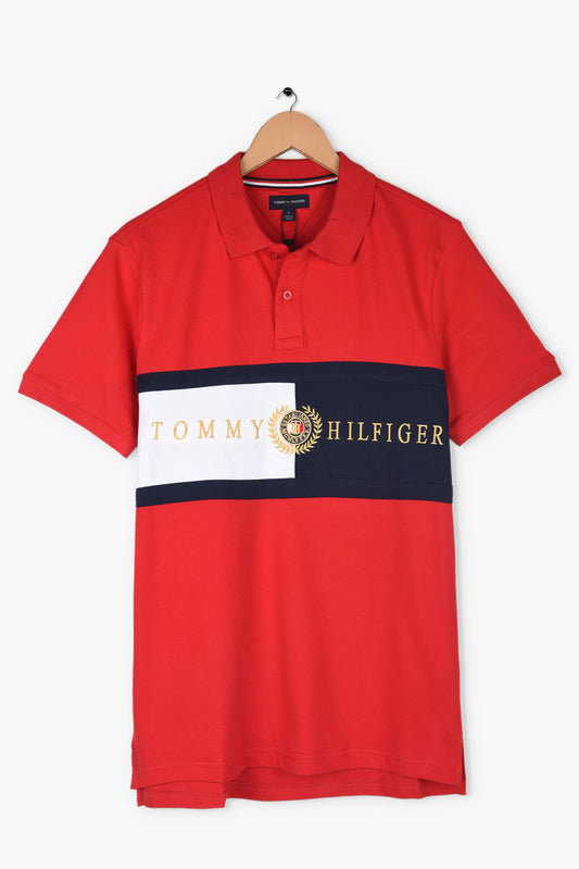 TH Imported Embroidered Logo Polo Shirt (Red)