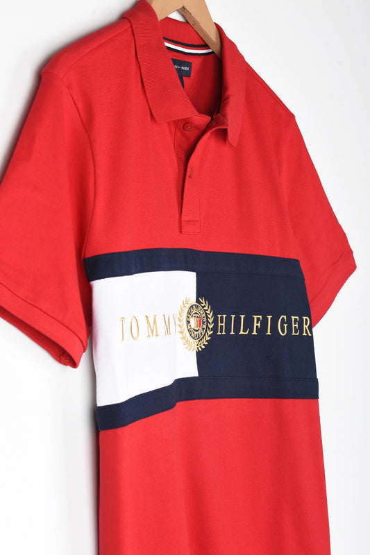 TH Imported Embroidered Logo Polo Shirt (Red)