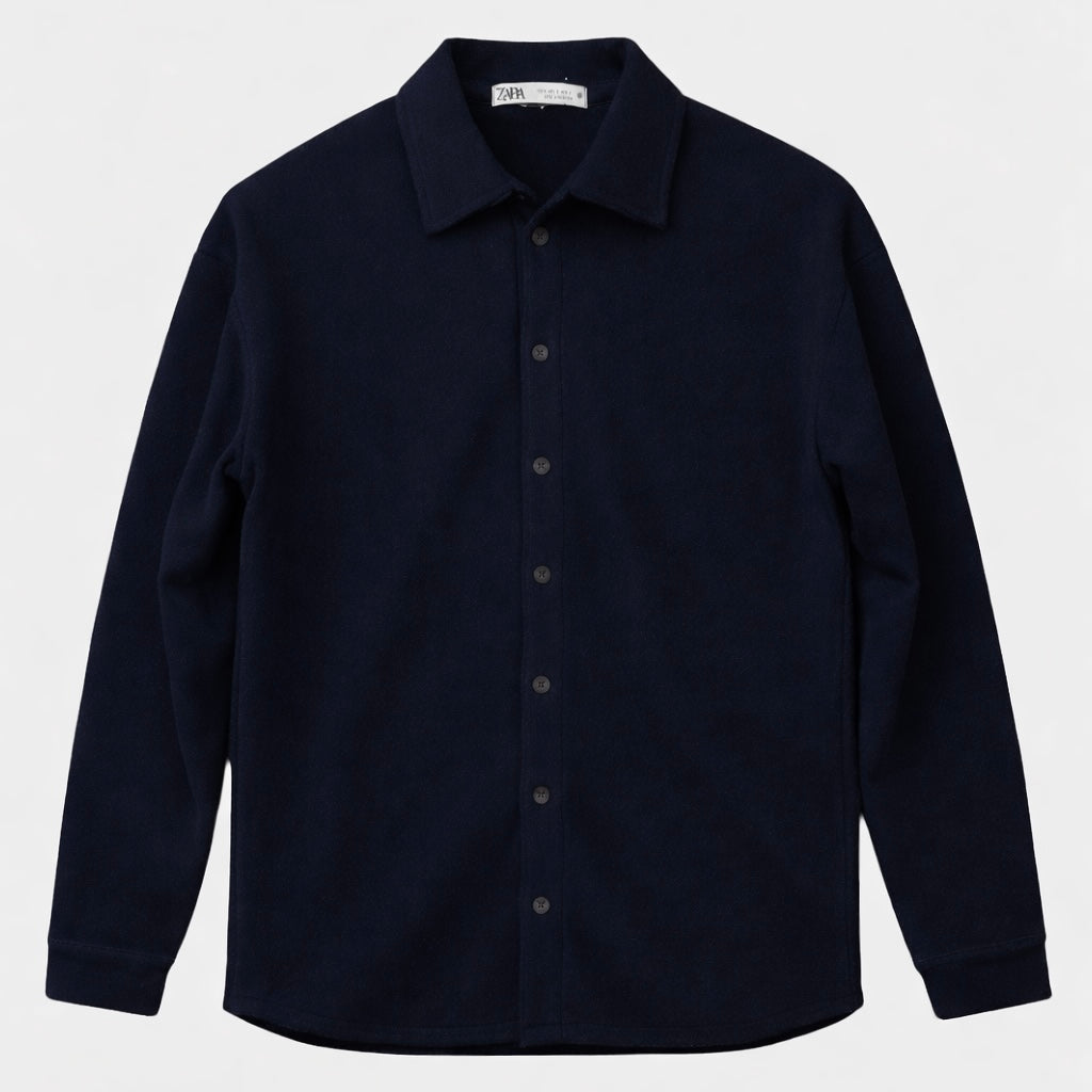 Z.A.R.A PREMIUM POLAR FLEECE BUTTON DOWN SHACKET (DARK NEAVY)