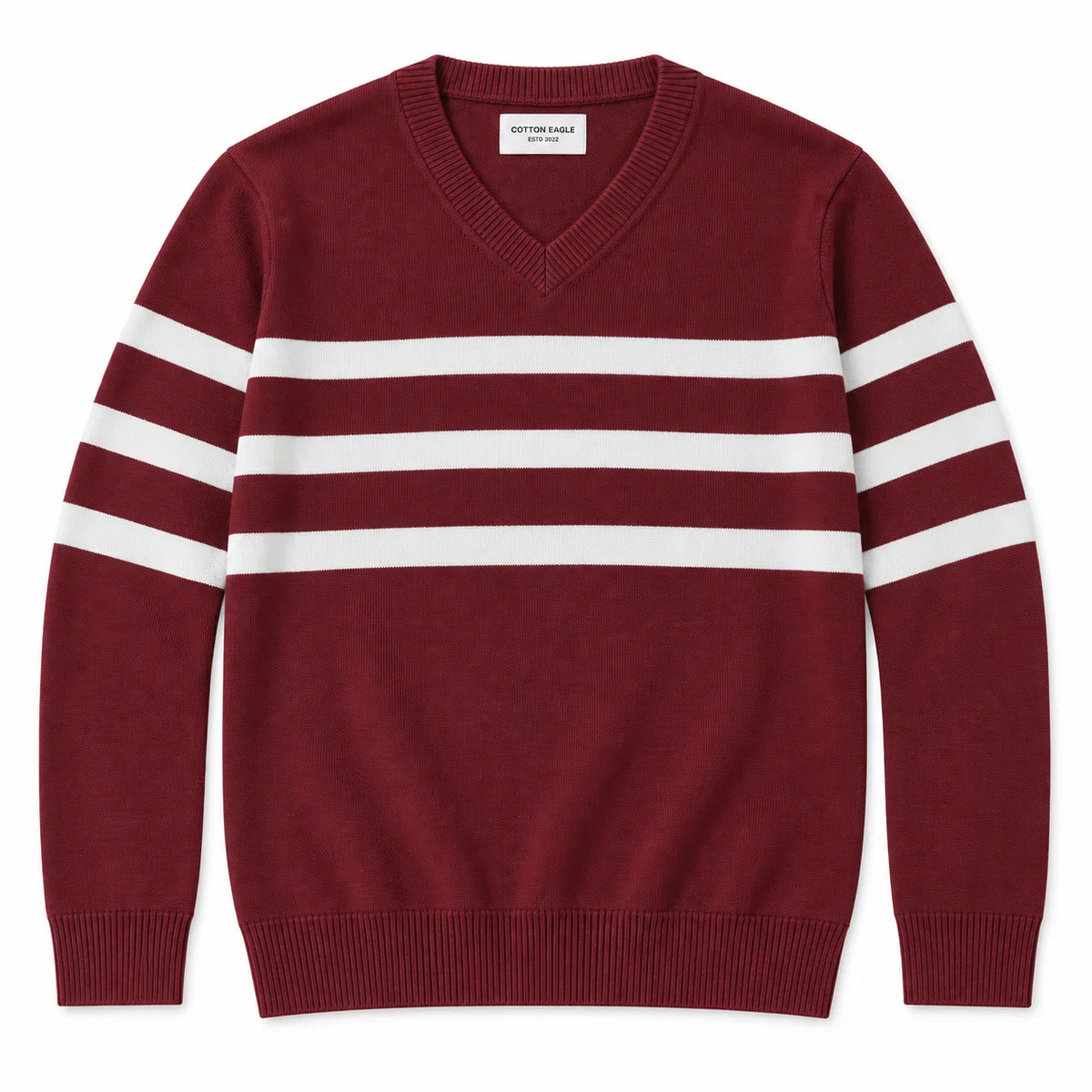 V Neck Striped Sweater