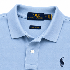 RL SMALL PONY PIQUE COTTON POLO SHIRT (SKY BLUE)
