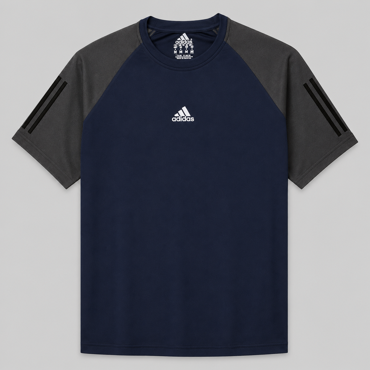ADDAS MESH SHOULDER DRI FIT T-SHIRT (NAVY BLUE)
