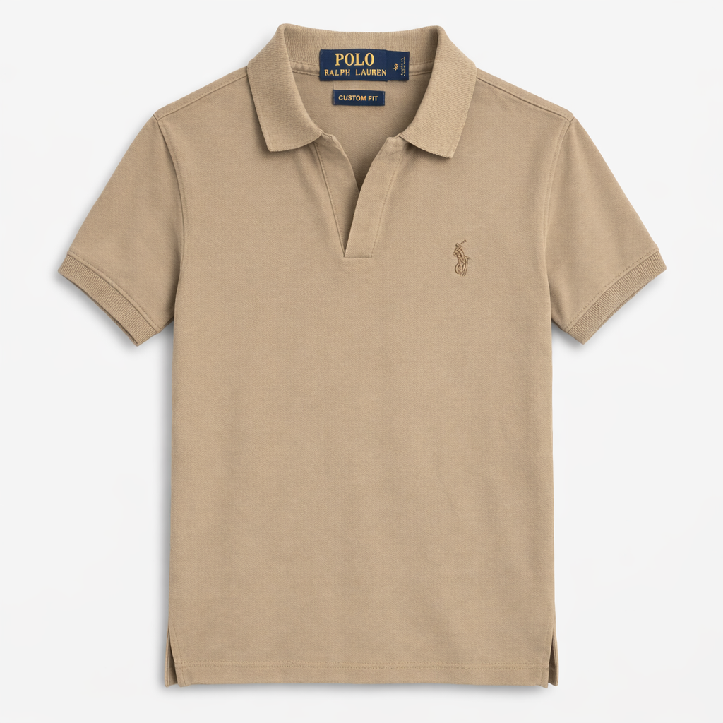 RL SMALL PONY MEN'S JHONY COLLAR POLO SHIRT (KHAKI)