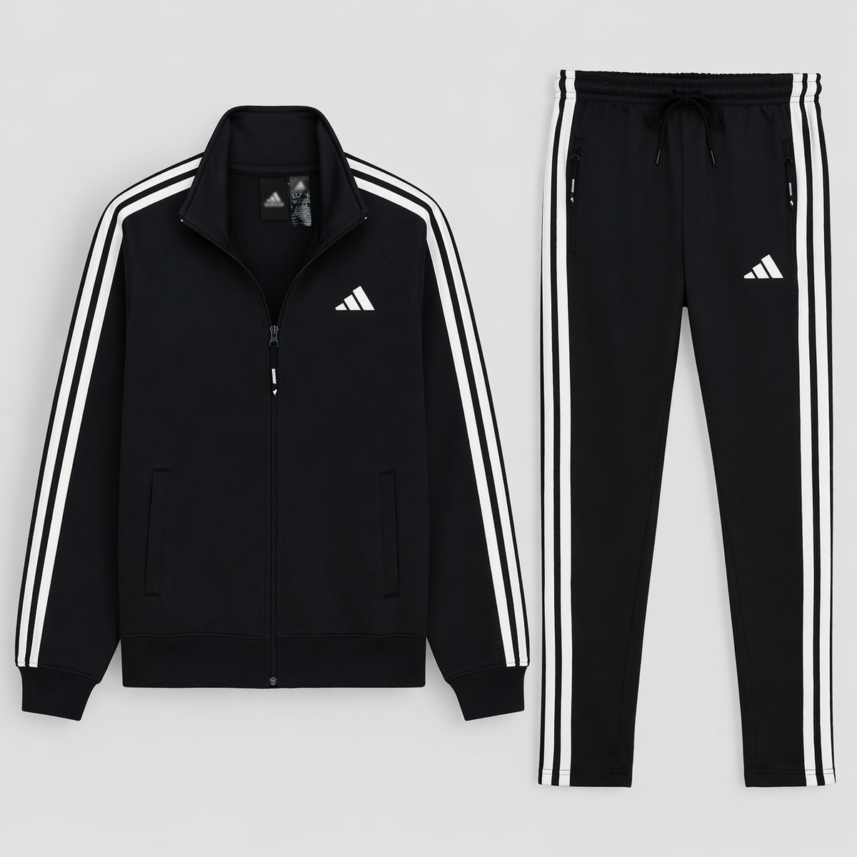 ADDAS EDGE LINE POLYESTER FLEECE TRACKSUIT (BLACK)