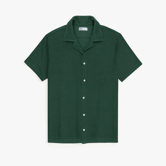 Z.A.R.A BASIC MEN'S CUBAN COLLAR CASUAL SHIRT (GREEN)