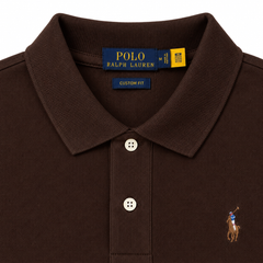 RL SMALL PONY MULTI HORSE COTTON PIQUE POLO SHIRT (CHOCLATE BROWN)