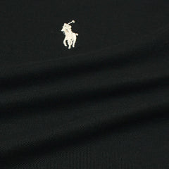 RL PREMIUM S/P JACQUARD COLLAR POLO (BLACK)